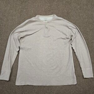 LL Bean Two Layer River Driver Shirt Mens XLT Beige Wool Blend Thermal Outdoor